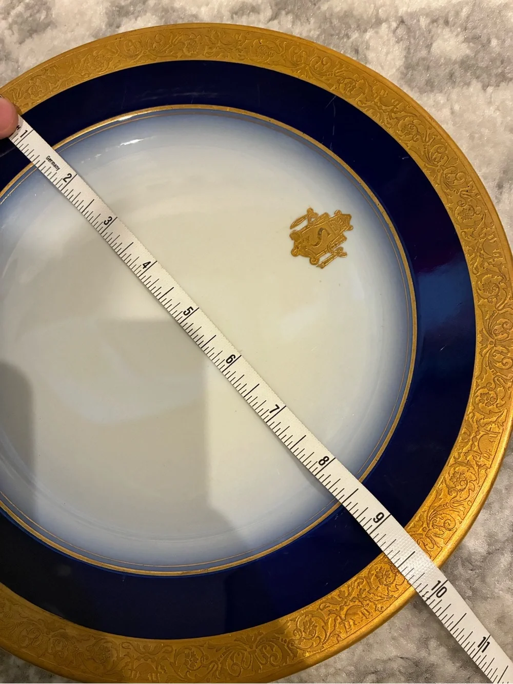 Antique Syracuse China Cobalt Blue & Gold Gilt Plate 10”